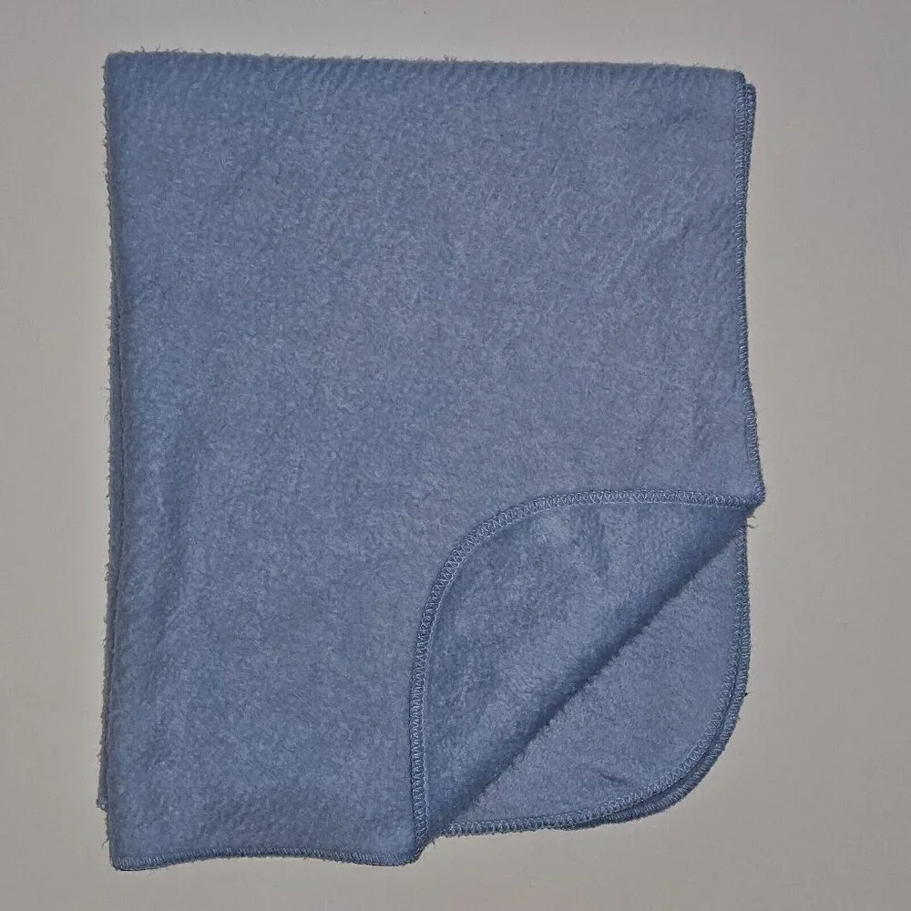 VTG Babycare Solid Light Blue Baby Blanket Lovey 27x32 Soft Acrylic Blend